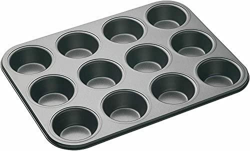 MIFAH 12 Cup Muffin Cake PAN Baking Tray DEEP TIN Fairy Cupcake Steel BAKEWARE Make Yorkshire Pudding Non Stick Tray Moulds (Pack of 1)