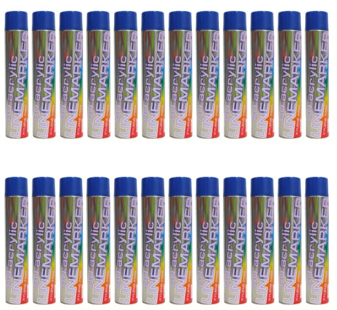 LineStar x1 Aerosol Floor Line Marker Spray Paint Black 7 Colours.Ideal for Schools, Sports Surfaces, Industrial Marking or Safety Marking or Line Marker Machines (Blue 750ml x24)