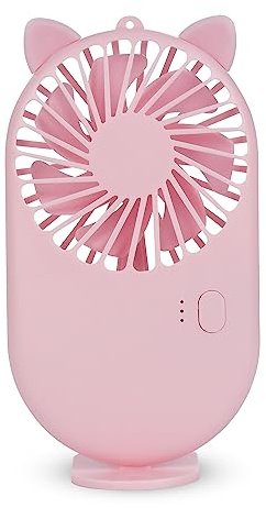 DAM. Mini ventilador portátil con batería de 800mAh. Soporte stand para mesa. Color : Rosa Claro