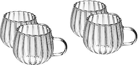 Cabilock 4 Stück Kürbisbecher aus Glas the office mug kaffeekanne kreative Kaffeetasse Kaffeetassen aus Glas Cocktailgläser Teetassen wiederverwendbarer Wasserbecher Getränkebecher Jahrgang