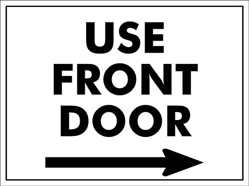 Usar Puerta Principal (Flecha Derecha) Señal De Advertencia Cartel Placa De Pintura Placa Decoración Pintura De Hojalata Placa Para Exterior Jardín 20X30cm