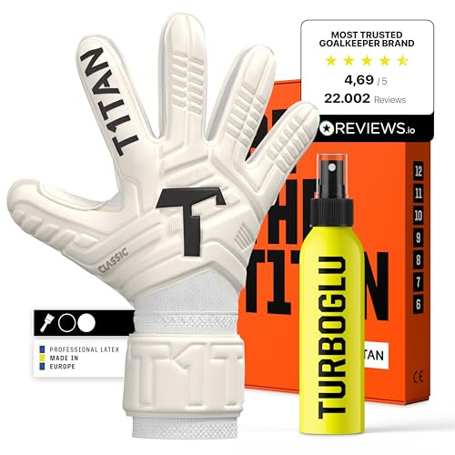 T1TAN Training Torwarthandschuhe Kinder, Herren Classic, Größe 3-12, Torhüter Handschuhe Erwachsene, Tormannhandschuhe Jugendliche, Fußball Torwarthandschuhe, 3-15+ Jahre, Atmungsaktiv, Starker Grip