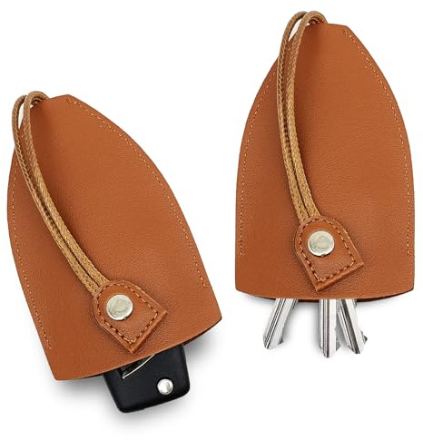 2 fundas extraíbles para llaves de coche, con estilo, creativas, protectoras, de cuero, para la mayoría de los modelos de coche, color marrón