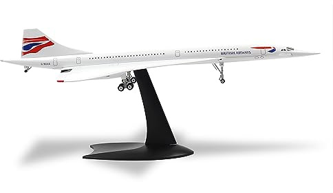 QIYUMOKE 1:200 Concorde British Flugzeugmodell Metall mit Ständer