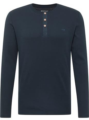 MUSTANG Estilo Arminto Camisa Henley, Carbon 4135, S Hombres