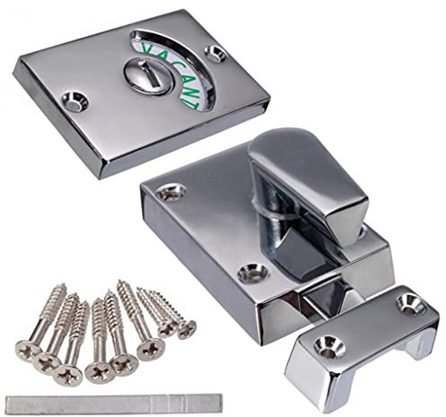 Torriegel, Türriegel Snib, 38 * 13 * 35 mm Riegel for unbesetztes, eingerastetes Türschloss, Toilette, Duschkabinen und Badezimmer-Anzeigebolzen (Farbe: Satin-Nickel) (Color : Polished Chrome)