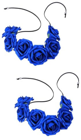Housoutil 2 Stücke Blumenstirnband Rose Haarkranz Brautkrone Kopfschmuck Mit Schnur Für Hochzeit Und Festivals