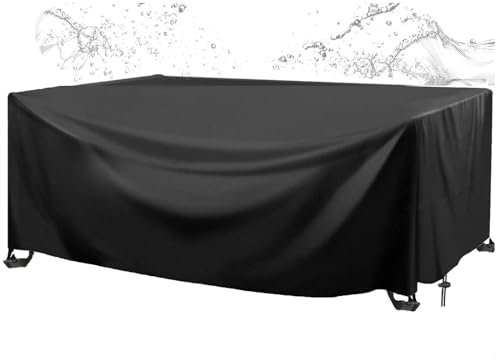 HOLEILUCK Schutzhülle Für Gartenmöbel Abdeckungen Für Gartenmöbel 125x85x90cm Abdeckplane Gartentisch Verbessertes Schwerlast 600d Oxford Gewebe Abdeckung Gartenmöbel Winterfest Multi-größe -Schwarz