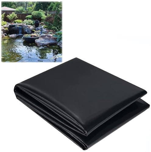 HDPE Teichfolie 1.5x2m 3x8m 4x6m 5x10m 8x10m 2x3.0m Teichplane Wasserdicht, Gartenteich Teichfolien 0,12mm Teichmembran Schwarz Dichtungsfolie Für Kleine Teiche(Größe:6x9m)