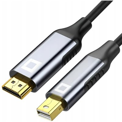 Co2 Mini DisplayPort DP auf HDMI 2.0 Kabel 4K/60Hz, 2K/240Hz, Full HD, Dynamic HDR DSC 3D HDCP 2.2 FEC, Plug & Play, 18 Gbps, Einwegadapter, Aluminium Space Gray (1m)