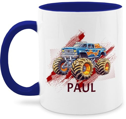 Tasse Tassen 325ml - Auto - Monstertruck mit Name | Monster Truck Personalisiert | Riesentruck - 325 ml - Dunkelblau - personalisieren sportwagen cars automotiv kindertasse namenstasse und. autos