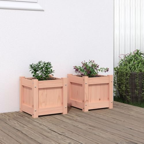 DYRJDJWIDHW bac Plastique rectangulaire,Grand Pot de Fleur Exterieur XXL,Jardinières 2 pcs Bois Massif douglasConvient pour Les patios, Les balcons et Les Jardins