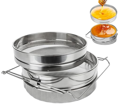 Passoire à miel - Extracteur de miel à double tamis | Équipement de collecte de miel | Passoire en acier inoxydable | Fournitures multifonctions pour apiculture, outils d'abeille pour beurre