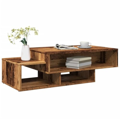 vidaXL mesa de salón envejecada, 105 x 55 x 32 cm, aglomerado, moderna, baja