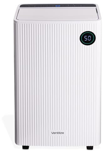 Premium 2-in-1 Dehumidifier 20L with Active Carbon Air Filter Smart LCD Touch Control For Damp Mould & Condensation Continuous Drain Option, Laundry Dry Mode, 24H Timer Energy Efficient – by Ventilize