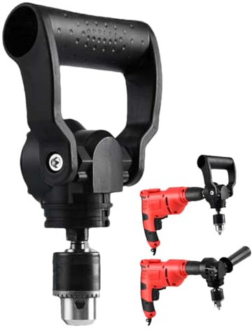 Degree Drill Attachment | Easy Grip Right Angle Drill | Right Angle Drill Adapter | Ergonomic Drill Chuck Adapter, Anti Slip Drill Attachment, Black Right Angle Drill, Metal Drill Chuck Adapter