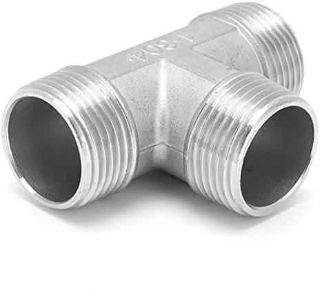 Accesorios de Fontanería Roscados de Acero Inoxidable de 1 pulgada: Accesorios de Tubería de Agua, Igual, Tee, Acoplamiento con Roscas Internas y Externas