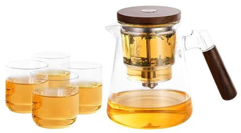 Tee-Ei-Kanne, Teekanne mit Sieb - Wassertrennende Glas-Teekanne mit 4 Tassen | Große Kapazität Tee-Ei Wasserkocher Filter Teekanne für Home Company Tea Room