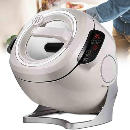 Cuiseur Automatique Portable pour Sautés, Machine de Cuisson Automatique, Rotation Automatique à 360° et 3 Vitesses Réglables, Robot Cuiseur à Écran Tactile