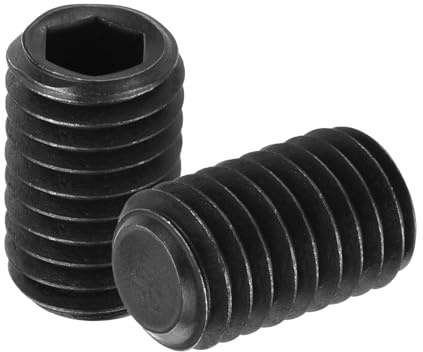 QUARKZMAN 10 Stück Gewindestifte, M10x16mm Madenschrauben 304 Edelstahl Kopf-Innensechskant-Set-Schrauben Flachpunkt-Grubenschraube für Türgriffe, Leuchtenreparatur, Schwarz