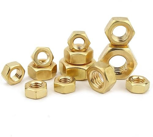 HBGNZU DIN4032 Massivmessing Kupfer Sechskant Sechskantmutter Messing Schraubkappe Kontermutter Bolzenkappe(M22 1pcs)