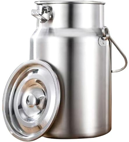 304 Pichet Lait INOX 5L pour Café Lait Sauces avec avec Couvercle Scellé Et Anse,Récipient De Transport,Pot À Vin,Sceau Menage Bidon Alimentaire,Jerricane Alimentaire,Cuve Eau Camping 5L