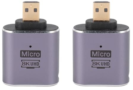 XUMIUZIY Micro HDMI a Adaptador HDMI, Adaptador HDMI, 8k Micro HD 1.4 a HD 2.1 Adaptador, Compatibil con 8k 60Hz y 4K 120Hz, Enchufe y Reproducción para Portátiles,