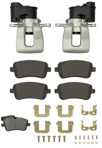 Brake Calipers And Mintex Brake Pads Compatible With Audi A3 (2012-2021) Front Pair
