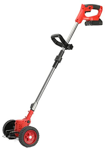 Desbrozadora con Ruedas, 24V Desbrozadora Eléctrica con 2 2000mAh Baterías, 3 Tipos de Cuchillas para Corte de Jardín, Césped y Tierras Agrícolas, 800W Desbrozadora Bateria