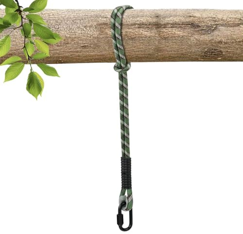 Yyiwhmy Schaukel Befestigung Seil,63.5cm Baumschaukel Seil mit Karabiner Schaukelaufhängung Outdoor Hängematte Befestigung für Spielplatz Hängesesse Kletter Yoga,Tragfähigkeit 450kg,Grün,1Stück