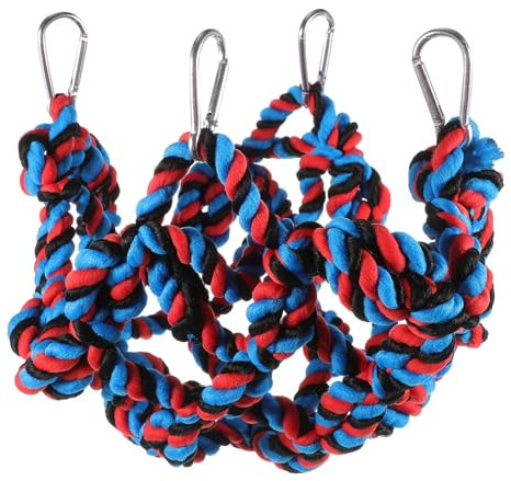 HOUDERCO Buntes Kletternetz Aus Bissfestem Seilmaterial Langlebiges Hängenetz Für Große Papageien Vogelspielzeug Für Käfig Und Fitness Geeignet Für Papageien Und Sittiche