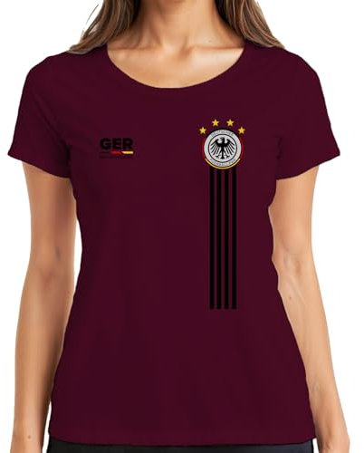 Germany Personalised with Name & Number Team Football Fan Eagle World Cup World Cup Football Jersey Women's T-Shirt, burgundy, 3XL