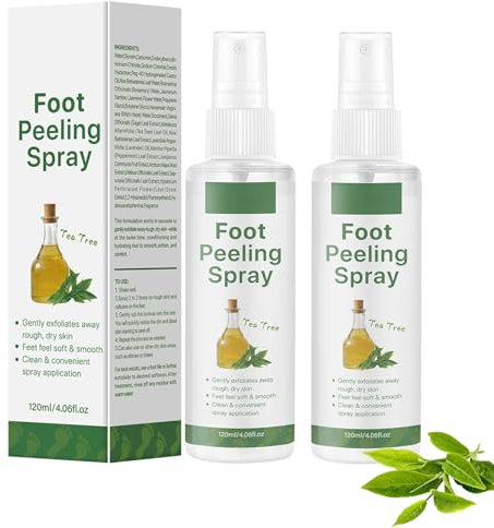 Füße Peeling Spray,Teebaum Füße Hautspray,Foot Peeling Spray That Remove Dead Skin,Hydrating Nourish Peel Off Sprays,Feuchtigkeitsspendende und glatte Haut,Remove Dead Skin within Seconds (2PC, 120ML)
