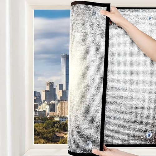 Pellicola Isolante Alluminizzata, Pellicola di Protezione Solare Riflettente per Finestre, Pellicola Oscurante per La Privacy da 8mm(120x170cm)