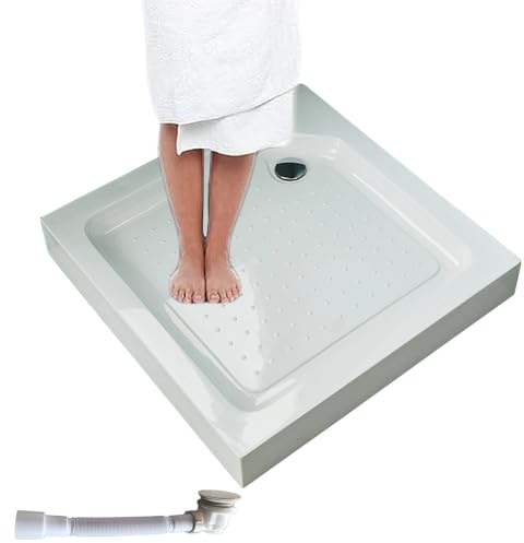 Duschkar för Husbil, Fyrkantig Akryl Duschkar 70 Cm 80 Cm 85 Cm 90 Cm, Halkfri Yta, 260 Kg Belastning, Blockeringsfritt Avlopp(70x70cm/28x28)