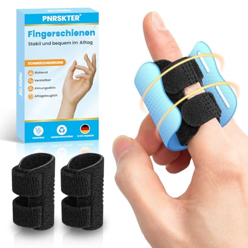 Pnrskter Férula Dedo Larga Ajustable - Férula Dedo Gatillo, Férula Pulgar y Protector Dedos Mano para Fracturas, Artritis o Recuperación - Set de 4, Negro