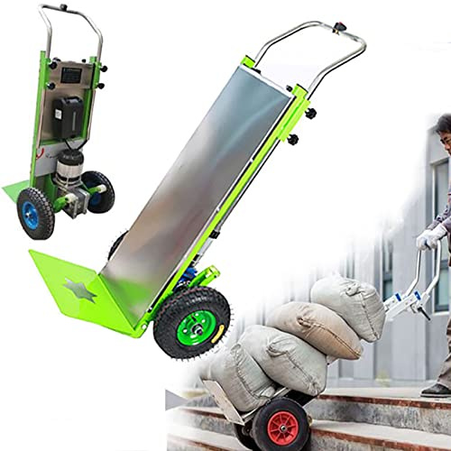 LVSEWOA Carrello saliscale Elettrico da 1200 W, Carrello Portapacchi Pieghevole, Carrello saliscale Manuale, capacità di carico (250 kg), con Batteria Rimovibile da 48 V 22 Ah, Verde