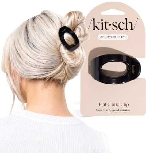 Kitsch Flache Haarspangen Damen - Klein Schwarz | Robust & Langlebig Für das Styling, Halbhochsteckfrisur, Rutschfest für sicheren, Angenehmen Halt für Alle Haartypen