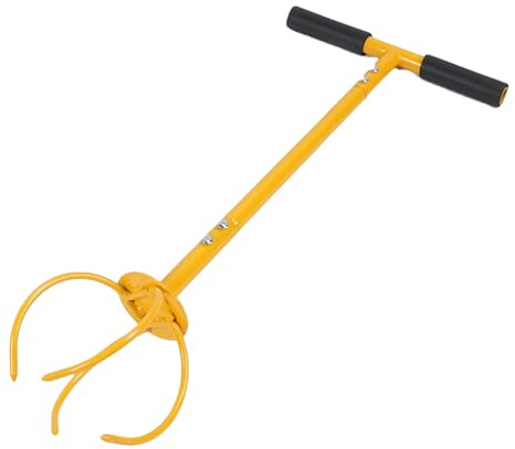 Yosoo Herramienta de Cultivación Manual, Cultivador de Garra de Jardín de Acero Inoxidable, Aireador de Suelo para Macizos de Flores, Suelo de Verduras, 11,81x38,97 Pulgadas, Amarillo, con