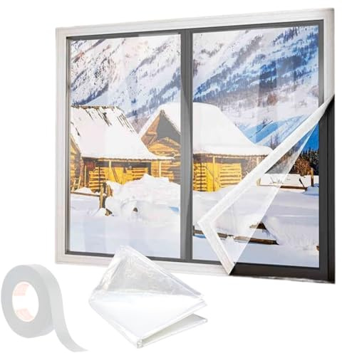 Fenster Wärmeschutz-Set Ohne Bohren Thermo Fensterabdeckung Isolierfolie Thermovorhang, Für Den Innenbereich, Zum Blockieren Von Zugluft(30x150cm)