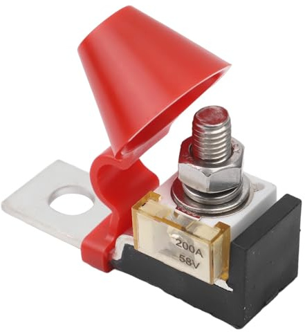 Kit di morsettiera fusibile batteria 60-300A per auto, marina, barca per - portafusibili con morsetti M8, 58 V max, per protezione dell'alimentazione CC (250 A)