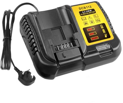 2A Fast Charger Compatible with Dewalt 12v/18v Battery DCB120 DCB127 DCB200 DCB184 DCB180 DCB182 DCB181, Lithium-ion Battery Charger Replacement for Dewalt Charger DCB101 DCB105 DCB115