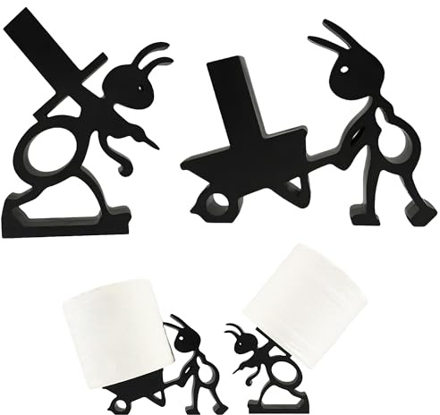 2 Stück 3D Ameise Toilettenpapierhalter Klopapierhalter Badezimmer Figur | Lustige Ant Design Deko Toilettenpapier Aufbewahrung, Klorollenaufbewahrung Ameise für Bad WC Gäste