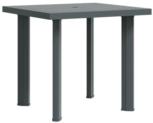 HPUYRFG Plastic Garden Table 80x75x72 cm, Lightweight Green Table for Camping and Outdoor Dining, Portable Patio Furniture with Umbrella Hole