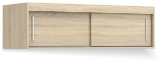 Aufsatzschrank 150 cm - Sonoma - Kaschmir Spiegel, Sonoma Eiche / Weiß, 16 mm Laminatplatte, ABS-Kanten, Einlegeböden, kratzfeste Oberfläche, Kleiderschrank-Erweiterung Schlafzimmer
