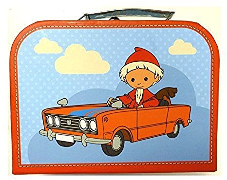 Edition Trötsch Kinderkoffer 'Sandmann im Auto' Hellblau Pappe 20x15x8 cm