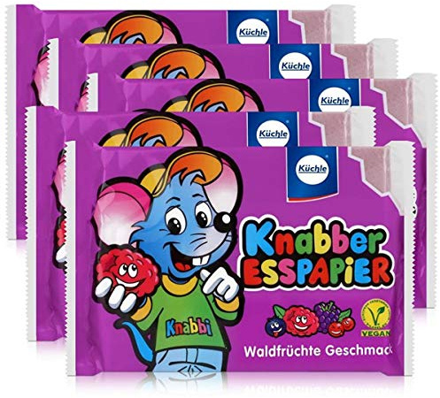 Küchle Knabber Esspapier lila Waldfrüchte Geschmack 25g Essoblaten (5er Pack)