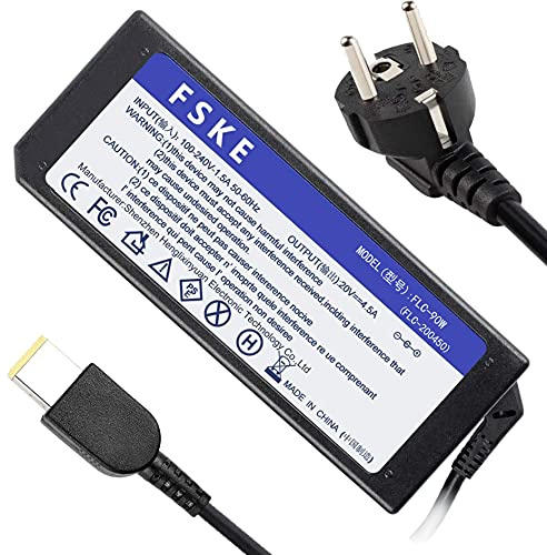 FSKE Laptop Ladekabel für Lenovo 20V 4,5A 90W Netzteil für Thinkpad IdeaPad Yoga ADLX90NLC3A ADLX90NCC2A ADLX90NCC3A ADLX90NLC2A PA-1900-71 usw., Notebook Ladegerät Steckergröße:11 * 5,0mm