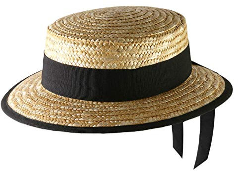 Classic Italy - Boater Kreissäge Strohhut Gondolier - Size 51 cm - 41-Noir