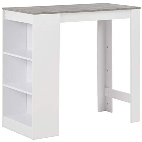 vidaXL Barbord med hylla vit 110x50x103 cm